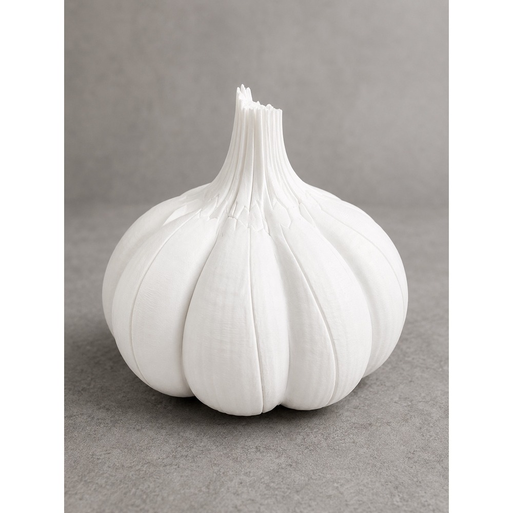 3D Printed Garlic Bulb Sculpture White Excellent Collapsible Kinetic
